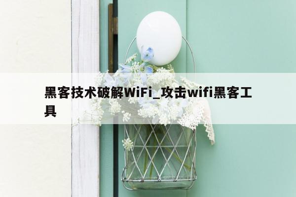 黑客技术破解WiFi_攻击wifi黑客工具