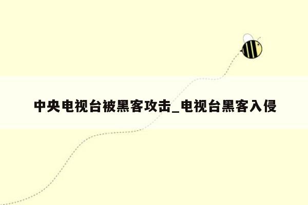 中央电视台被黑客攻击_电视台黑客入侵