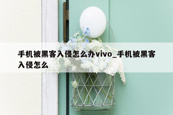 手机被黑客入侵怎么办vivo_手机被黑客入侵怎么