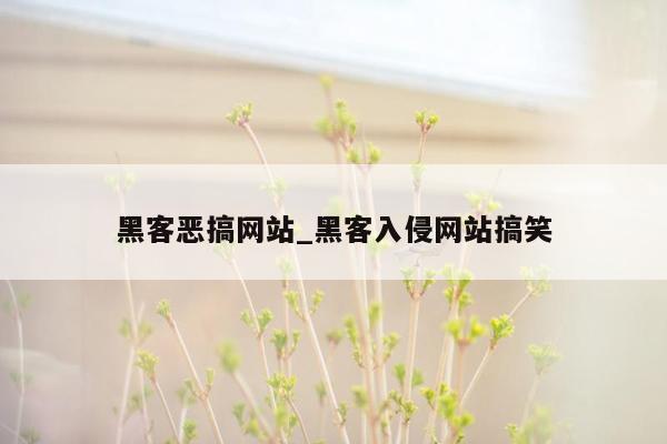 黑客恶搞网站_黑客入侵网站搞笑