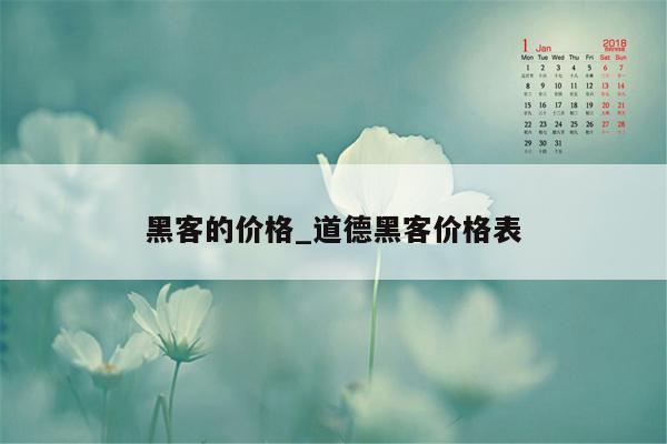 黑客的价格_道德黑客价格表