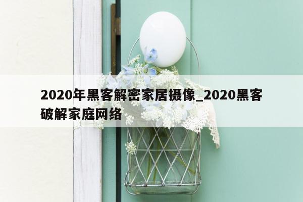 2020年黑客解密家居摄像_2020黑客破解家庭网络