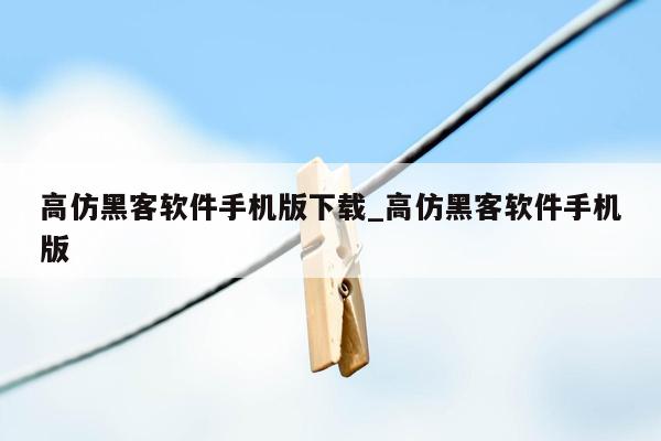 高仿黑客软件手机版下载_高仿黑客软件手机版