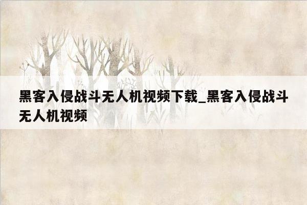 黑客入侵战斗无人机视频下载_黑客入侵战斗无人机视频