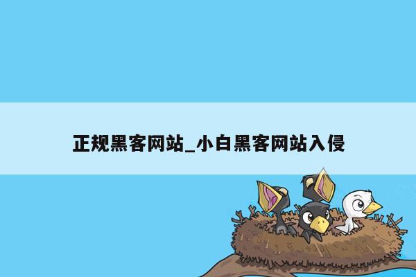 正规黑客网站_小白黑客网站入侵