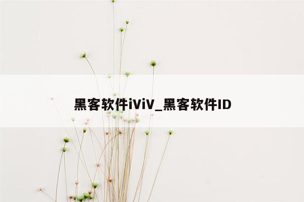 黑客软件iViV_黑客软件ID