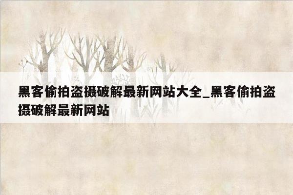 黑客偷拍盗摄破解最新网站大全_黑客偷拍盗摄破解最新网站