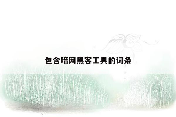 包含暗网黑客工具的词条