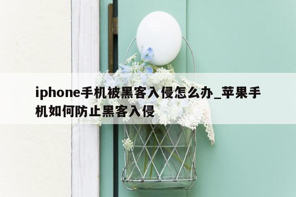 iphone手机被黑客入侵怎么办_苹果手机如何防止黑客入侵