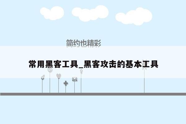 常用黑客工具_黑客攻击的基本工具