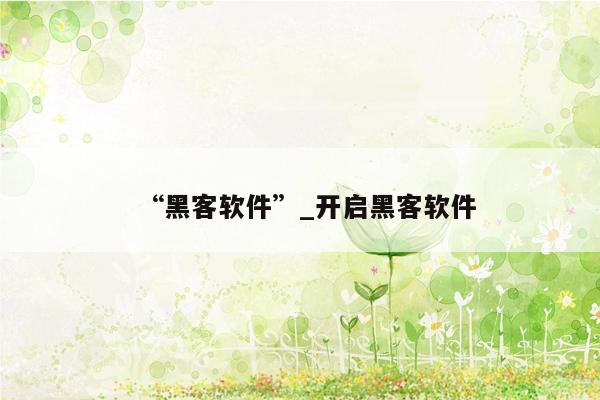 “黑客软件”_开启黑客软件