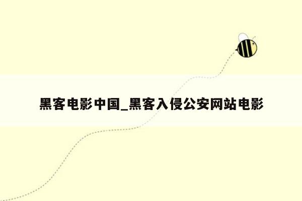 黑客电影中国_黑客入侵公安网站电影