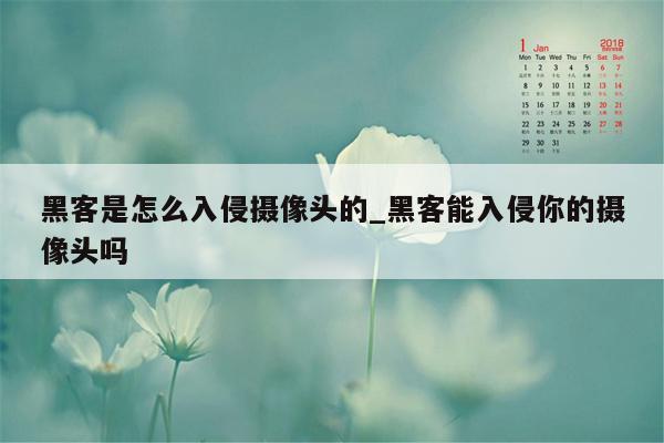 黑客是怎么入侵摄像头的_黑客能入侵你的摄像头吗