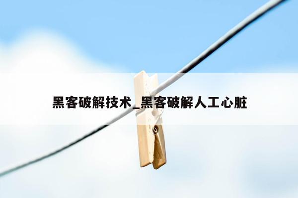 黑客破解技术_黑客破解人工心脏