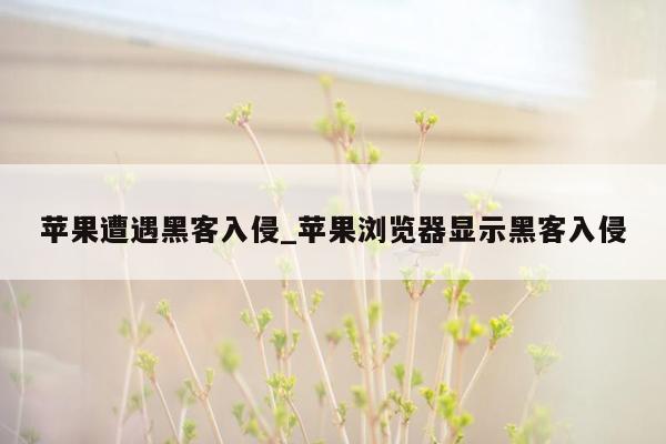 苹果遭遇黑客入侵_苹果浏览器显示黑客入侵