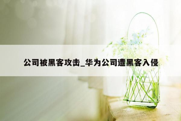 公司被黑客攻击_华为公司遭黑客入侵