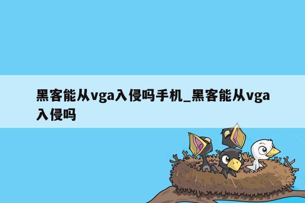 黑客能从vga入侵吗手机_黑客能从vga入侵吗