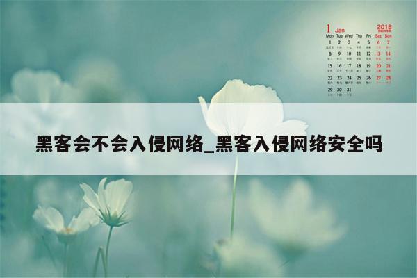 黑客会不会入侵网络_黑客入侵网络安全吗