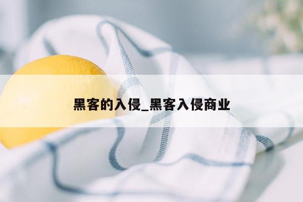 黑客的入侵_黑客入侵商业