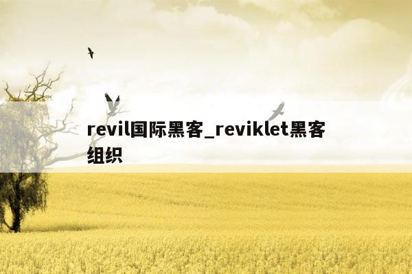 revil国际黑客_reviklet黑客组织