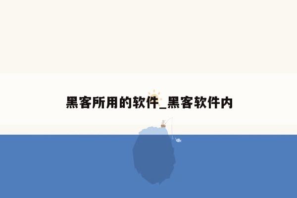 黑客所用的软件_黑客软件内