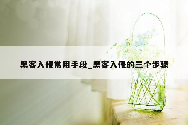 黑客入侵常用手段_黑客入侵的三个步骤