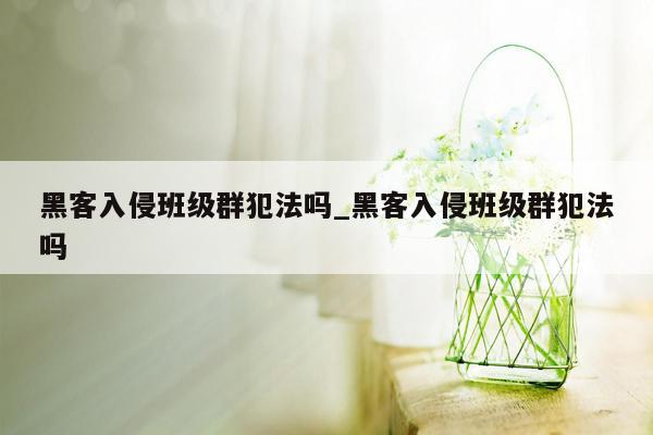 黑客入侵班级群犯法吗_黑客入侵班级群犯法吗