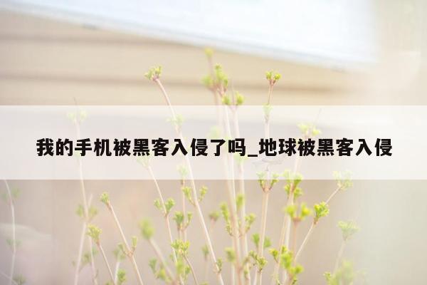 我的手机被黑客入侵了吗_地球被黑客入侵