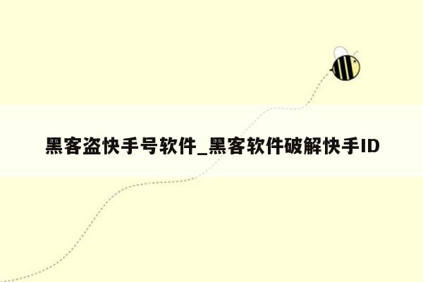 黑客盗快手号软件_黑客软件破解快手ID