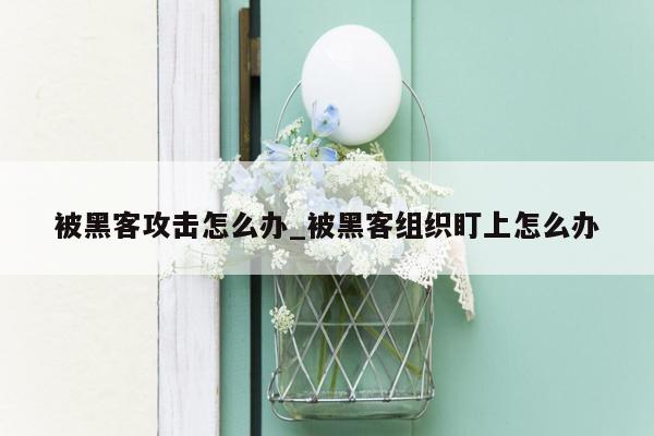 被黑客攻击怎么办_被黑客组织盯上怎么办