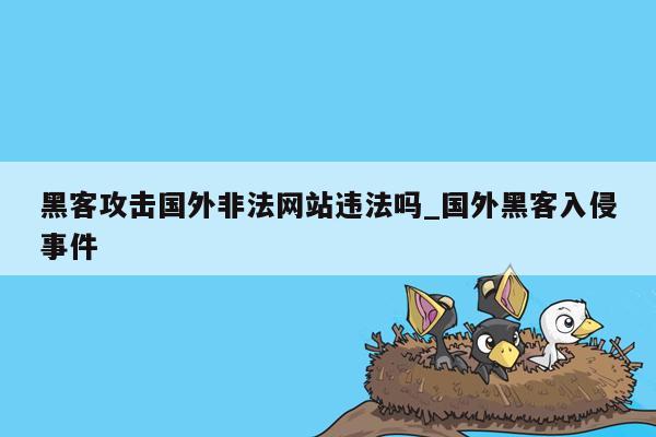 黑客攻击国外非法网站违法吗_国外黑客入侵事件