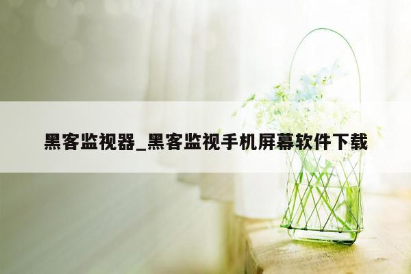 黑客监视器_黑客监视手机屏幕软件下载