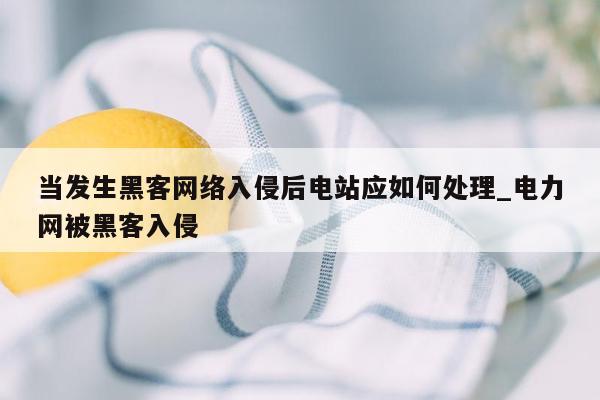 当发生黑客网络入侵后电站应如何处理_电力网被黑客入侵