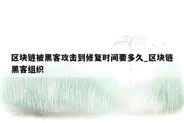 区块链被黑客攻击到修复时间要多久_区块链黑客组织