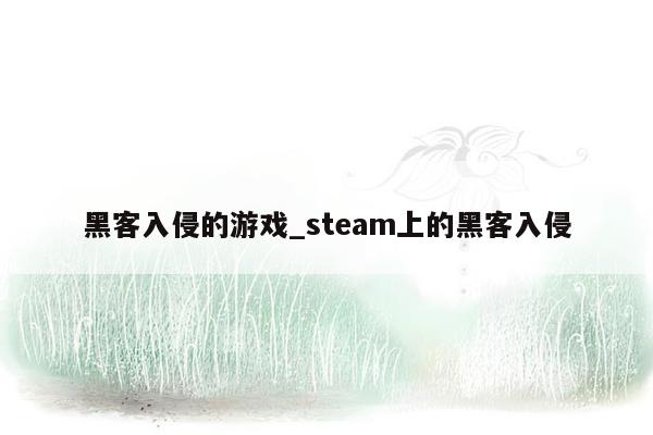 黑客入侵的游戏_steam上的黑客入侵