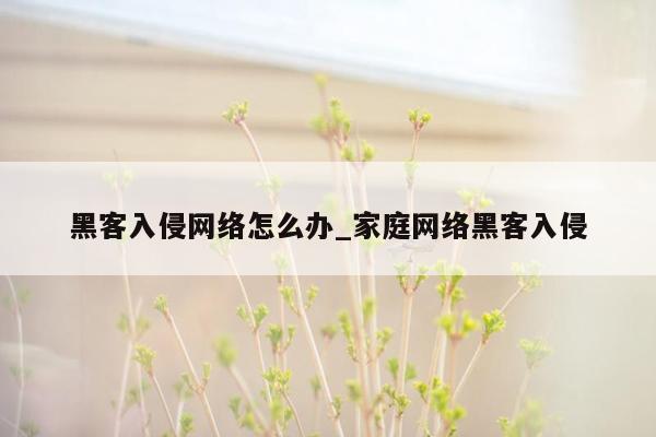 黑客入侵网络怎么办_家庭网络黑客入侵