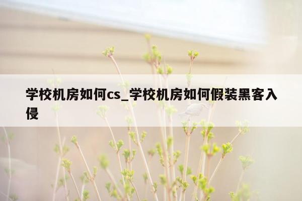 学校机房如何cs_学校机房如何假装黑客入侵