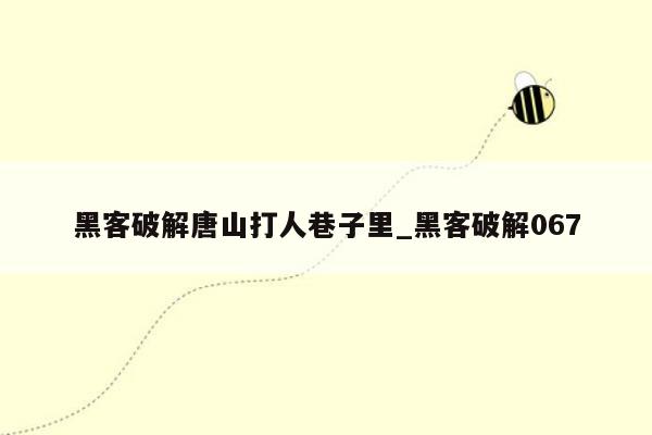 黑客破解唐山打人巷子里_黑客破解067