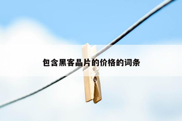 包含黑客晶片的价格的词条
