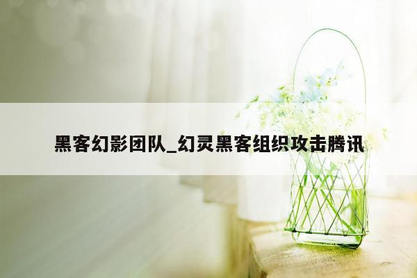 黑客幻影团队_幻灵黑客组织攻击腾讯