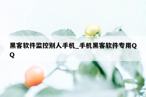 黑客软件监控别人手机_手机黑客软件专用QQ