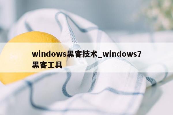 windows黑客技术_windows7黑客工具