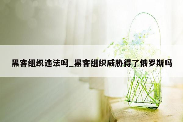 黑客组织违法吗_黑客组织威胁得了俄罗斯吗