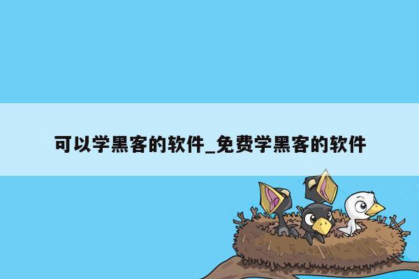 可以学黑客的软件_免费学黑客的软件