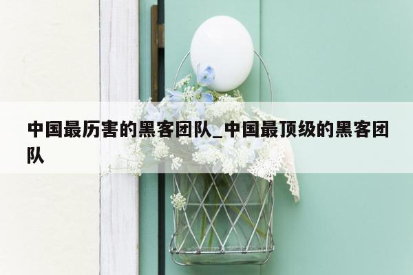 中国最历害的黑客团队_中国最顶级的黑客团队
