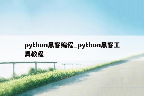 python黑客编程_python黑客工具教程
