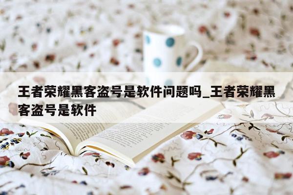 王者荣耀黑客盗号是软件问题吗_王者荣耀黑客盗号是软件