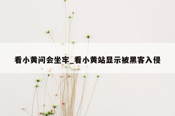 看小黄问会坐牢_看小黄站显示被黑客入侵