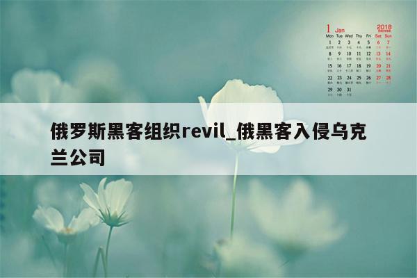 俄罗斯黑客组织revil_俄黑客入侵乌克兰公司