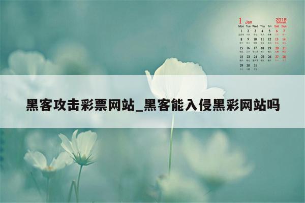 黑客攻击彩票网站_黑客能入侵黑彩网站吗